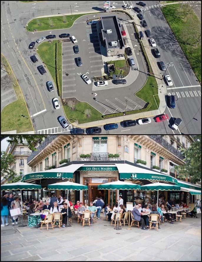 US people waiting for coffee in cars vs France